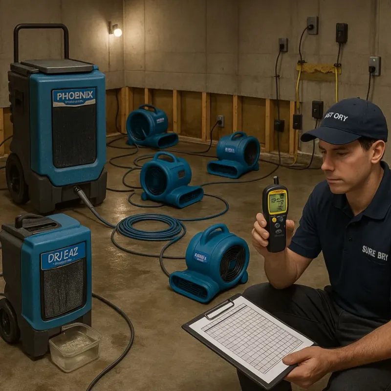 Structural Drying and Dehumidification process in Kersey, CO